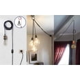 thumbnail image 4 of Kiven Vintage Metal Light Sockets Pendant Hanging Light Cord Kit Plug-in Light Fixture with Dimmer Switch E26 Base Retro 14.7 Foot Twisted Black Textile Cord for Industrial Light Fixture in Basement,, 4 of 5