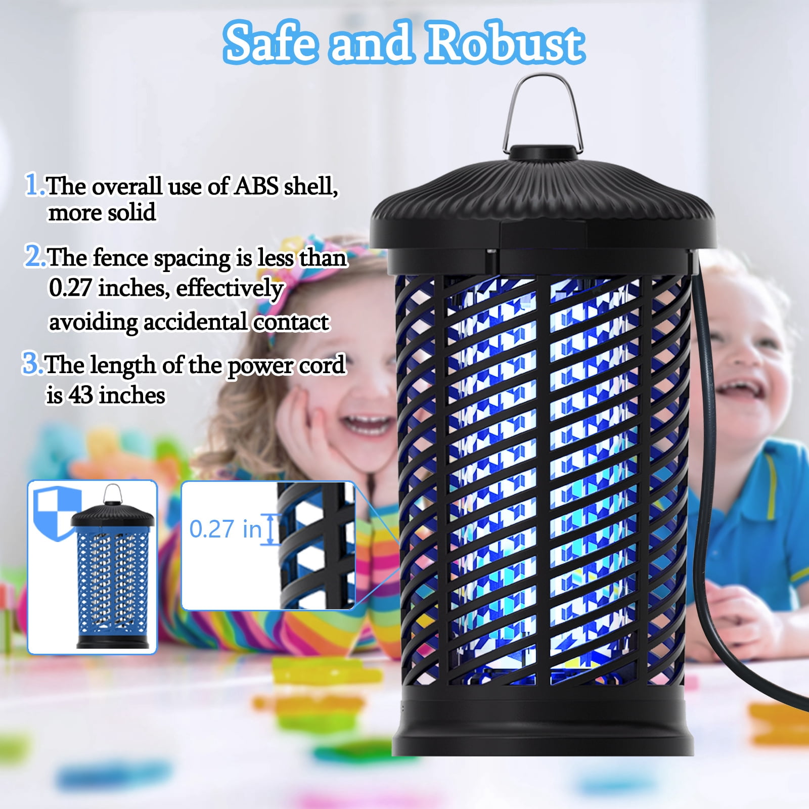New type mosquito killer outdoor waterproof mosquito zapper electric mosquito trap outdoor garden high-power insect killer,Black-18W,Mosquito killer lamp