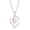 Two-Tone, variant on Double Heart with Center Dancing Simulated Diamond CZ Stone 18” Pendant Necklace Sterling Silver Valentines Jewelry for Women or Teens-Two-Tone