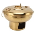 thumbnail image 3 of YUMILI Hot Pot Traditionnel Chinois Vieux Pékin, Marmite Mongole, Marmite Au Charbon De Bois Portable en Acier Inoxydable, Petite Marmite à Glace Sèche pour la Cuisine(Or), 3 of 14