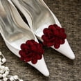 thumbnail image 3 of Removable Shoe Flower Clips with Rhinestone Embellishments for Women White Polyester Craft Flowers, 3 of 8