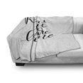 thumbnail image 3 of Saying Soft Flannel Fleece Blanket, Brush Pen Lettering with Phrase Relax You Are Home Black and White Calming Text, Cozy Plush for Indoor and Outdoor Use, 50" x 60", Black and White, by Ambesonne, 3 of 6