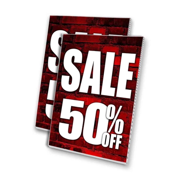 Sale 50 Percent Off (24" X 36") 4mm Corrugated Plastic Panel, Graphics Applied To 1 Side (Pk of 2)