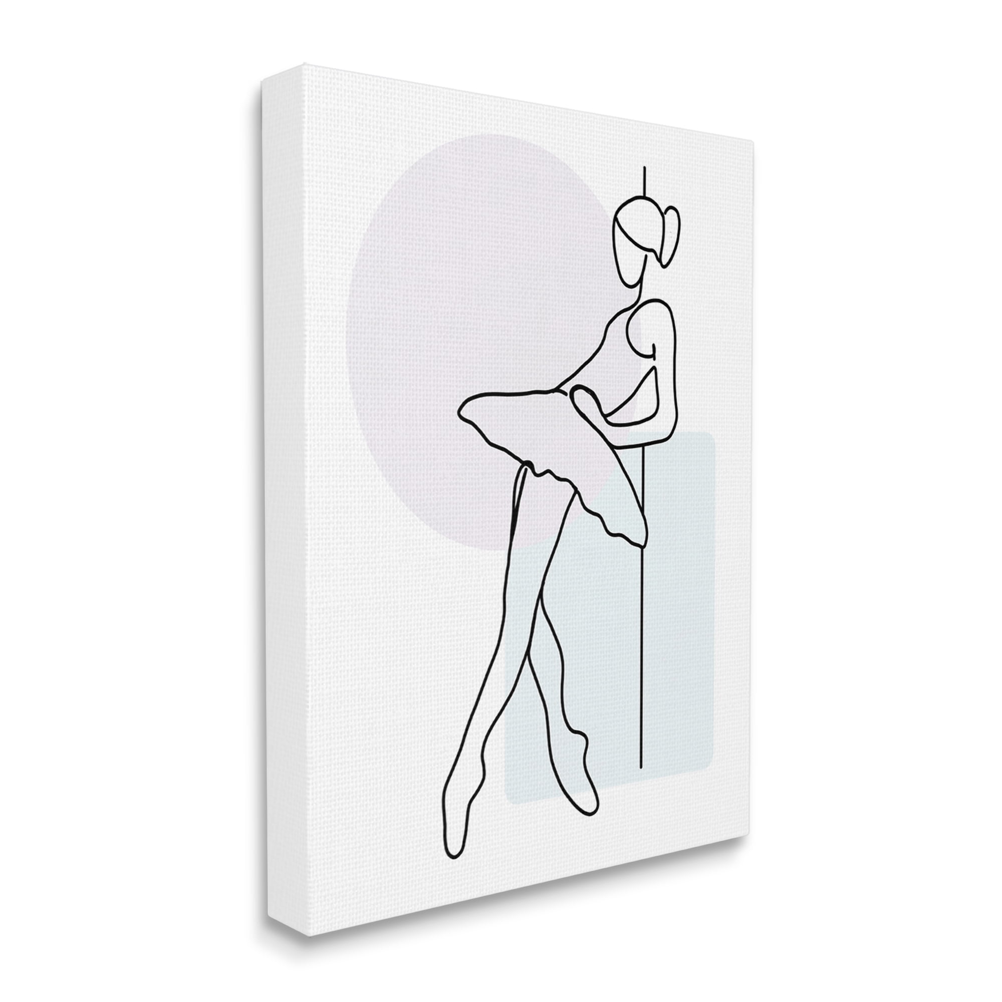 Stupell Industries Ballerina Doodle on White Abstract Painting Gallery Wrapped Canvas Art Print Wall Art, 16 x 20