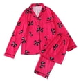 thumbnail image 4 of SJLDQY Valentines Women's Pajamas Set 2 Peice Pjs Set for Women Valentine's Day Bowknot Graphic Long Sleeve Pajama Tops Pants Soft Comfy Homewear Sleepwear Outfits, 4 of 6