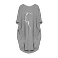 thumbnail image 4 of PENGXIANG Robe Chandail Oversize pour Femmes Imprimé Chat Manches Courtes Été Poche Mini Robe de Plage pour Femmes 2022, 4 of 5