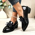 thumbnail image 2 of Busydd Womens Loafers Fashion Glossy Chunky Block Heel Dress Shoes Casual Comfortable Closed Toe Solid Color Slip On Shoes, 2 of 8