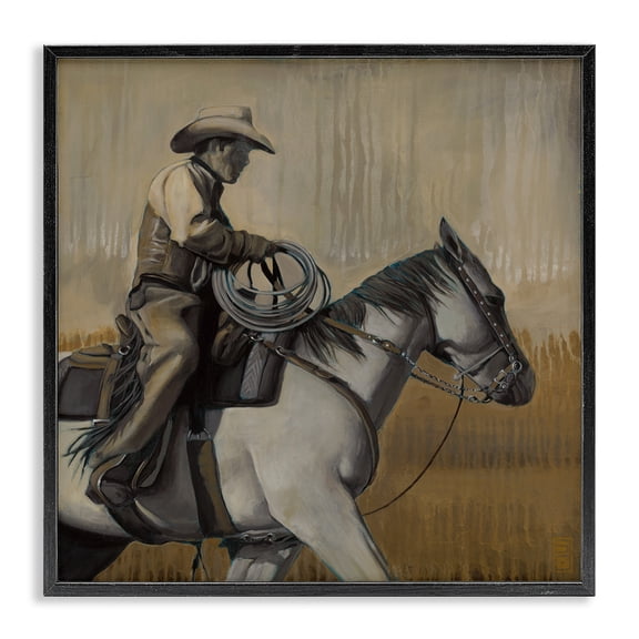 Stupell Industries Modern Modern Cowboy Black Framed Giclee Art, 12 x 12, by Stacy D'Aguiar
