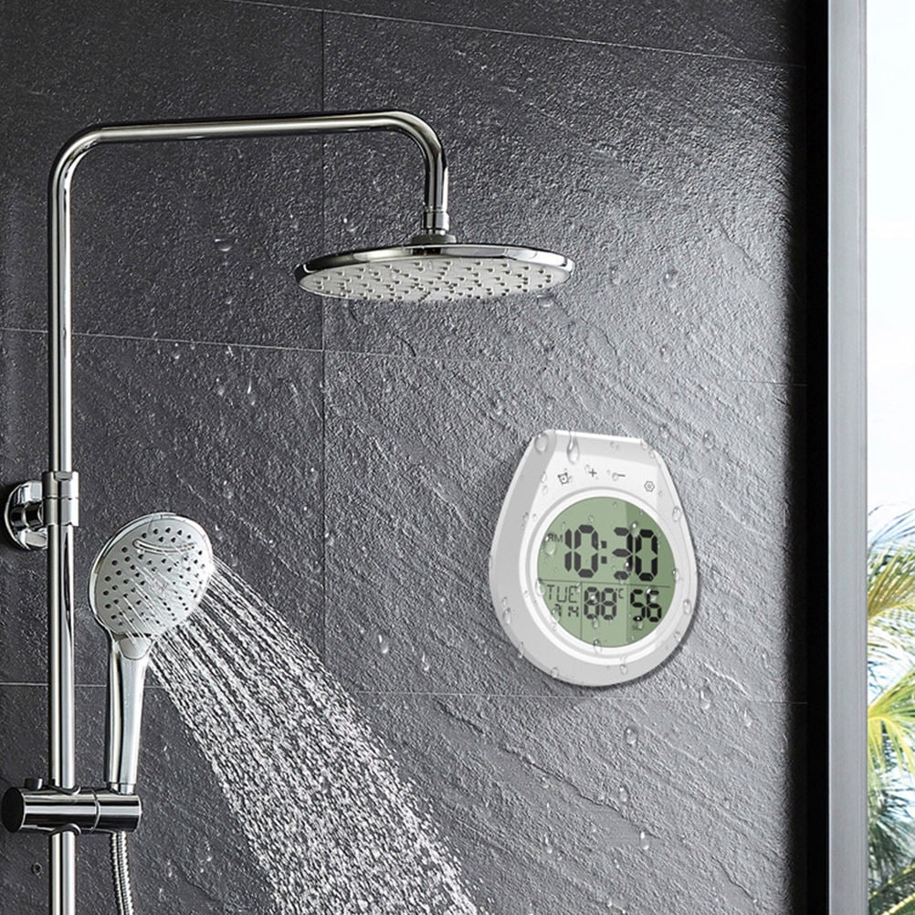 OFFIGAM Waterproof Wall Clock, White Plastic and Iron, Stylish Bathroom Decor, Accurate Time