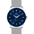 thumbnail image 2 of George 42mm Men's Silver Tone Genuine Diamond Blue Dial Mesh Band Watch, 2 of 2