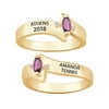 Freestyle, Women's 14K Gold over Sterling Marquise Stone & Diamond Class Ring, Personalized, High School or College Graduation
