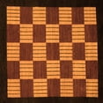 thumbnail image 1 of Ahgly Company Indoor Square Checkered Orange Modern Area Rugs, 5' Square, 1 of 4