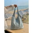 thumbnail image 5 of Crochet Mesh Beach Tote Bag Shoulder Bag Handbags Knitting Hollow Summer Bag Hobo Bag Aesthetic for Women, 5 of 5