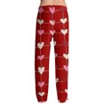 thumbnail image 6 of Fgvctg Valentine's Day Pajama Pants Mens Comfy Sleepwear Wide Leg Pajama Heart Graphic High Waisted Pjs Pants Stretch Fall Spring Drawstring Lounge Pants with Pockets Light pink S, 6 of 6