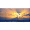 thumbnail image 2 of Scenic Yellow Sunset in Ocean - Oversized Landscape Canvas Art, 2 of 3
