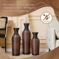 thumbnail image 4 of Hand-Woven PVC Rattan Vases Set of 3,GreyBrown and Beige Striped Floor Vases for Home Decor, 4 of 7