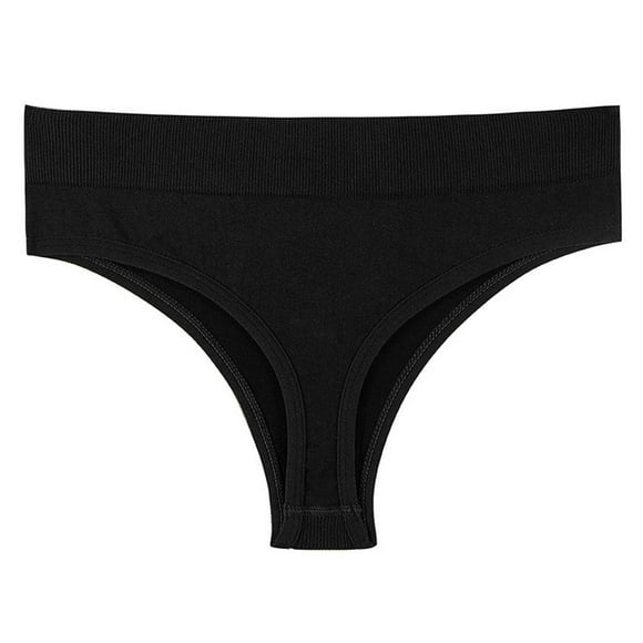 EGNMCR Women's Cotton Underwear, High Waist Breathable Briefs, Soft Underpants, Ladies Stretch Panties Women's Solid Color Thong Libido Plus Size T-back Briefs Underpants Women Underwear