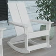thumbnail image 6 of BizChair Modern Commercial Grade All-Weather 2-Slat Poly Resin Rocking Adirondack Chair with Rust Resistant Stainless Steel Hardware in White - Set of2, 6 of 13