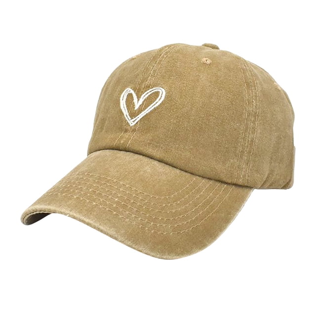 Gorra de béisbol bordada para mujer: ajustable, algodón lavado, visera