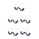 thumbnail image 2 of Qarigey 1 par de pendientes de estilo sencillo en forma de U con estampado de leopardo joyería de moda accesorios de mujer para chicas adolescentes azul azul colorido 5piezas Qarigey CBP234390, 2 of 6
