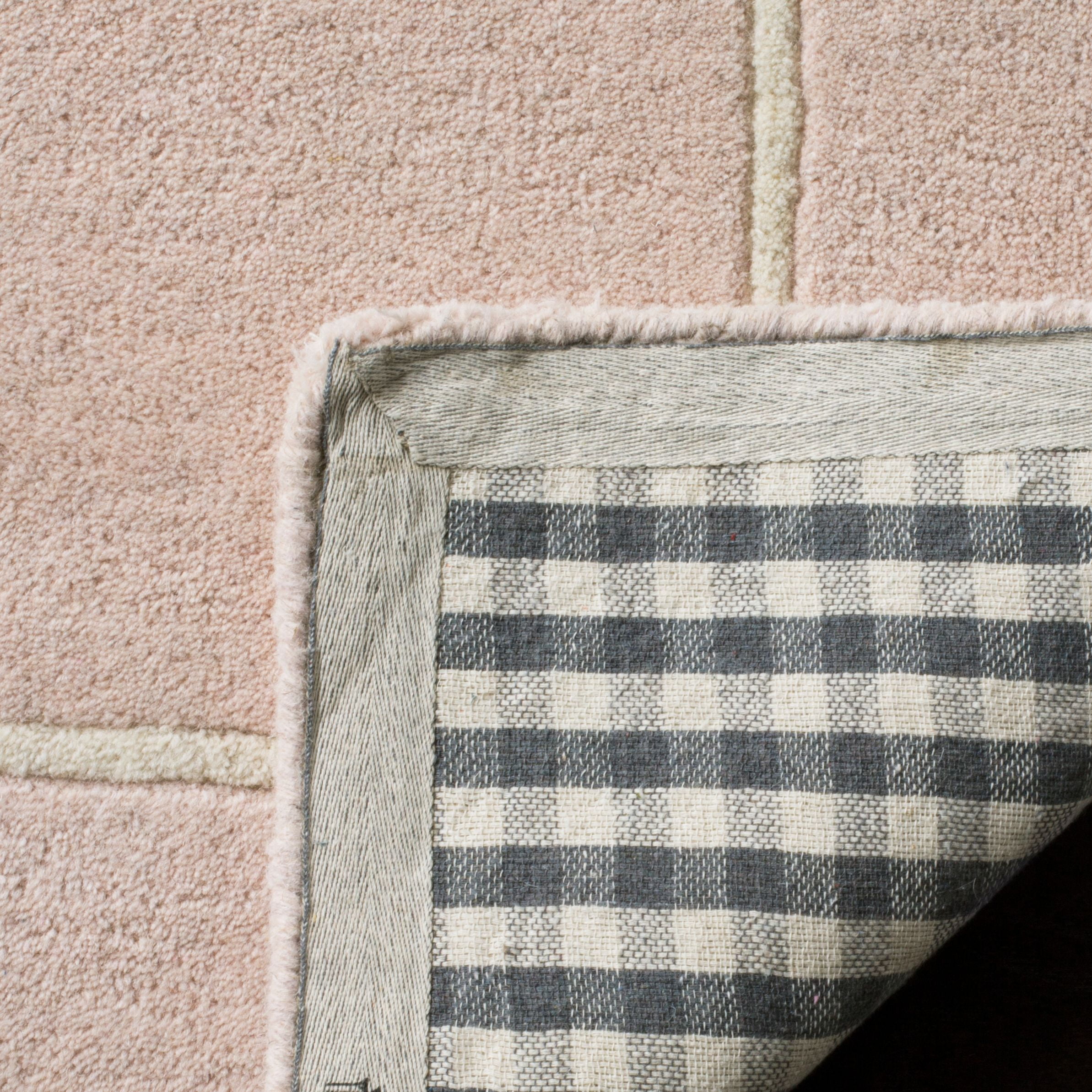 SAFAVIEH Bella Danita Plain Dotted Bordered Wool Area Rug, Light Pink/Ivory, 3' x 5'