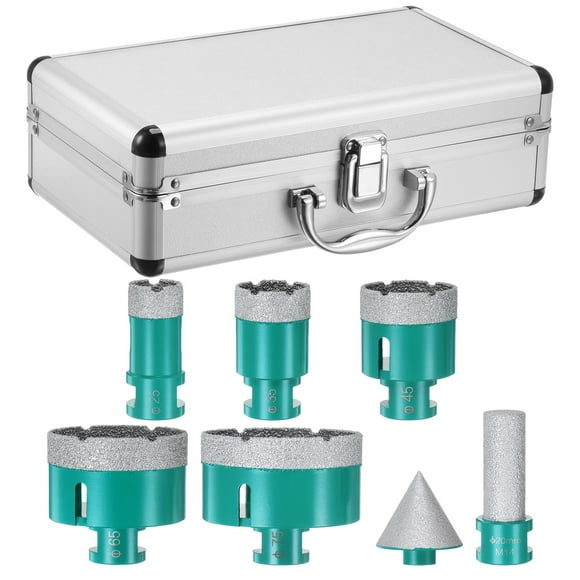 Unique Bargains 5pcs Diamond Core Drill Bit Set 25/35/45/65/75mm for Porcelain Tile Ceramic