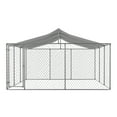 thumbnail image 2 of Wiilayok 15 x 15ft Outdoor Dog Kennel Heavy Large Outdoor Dog Playpen with Secure Lock Sturdy Galvanized Metal Frame with Waterproof Roof Cover(14.8‘L x 14.8’W x 5.8‘/7.6‘H), 2 of 8