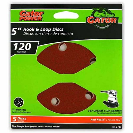 

1 PC-Gator 3783 Aluminum Oxide 5-Hole Hook & Loop Sanding Disc 120-Grit 5 5-Pack