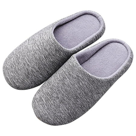 

Womens Breathable Cotton House Slide Slippers Soft Comfy Bedroom Memory Foam Scuff Size 5-13