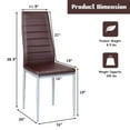 thumbnail image 3 of YYAo Dining Chair,Bar Chairs,Dining Chairs,4 pcs PVC Leather Dining Side Chairs Elegant Design -Coffee, 3 of 7