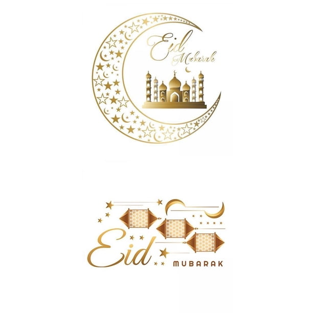 Eid Mubarak Decor Ramadan Pegatinas De Pared Suministros Para Fiestas Calcomanía Para Ventana 46x46CM+Eid Mubarak Decor Ramadan Pegatinas De Pared Suministros Para Fiestas Ventana Calcomanía Sunnimix none