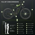 thumbnail image 3 of Greenworks 60V Electric Mountain Bike for Adults & Teens, 26" Fat Tires, 7-Speed, Green (No Battery), 3 of 14