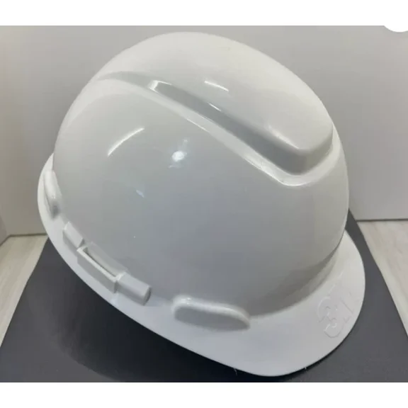 3M Pro Non-Vented White Front Brim Hard Hat With Ratchet Adjustment