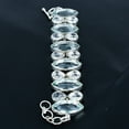 thumbnail image 2 of Aqua Apatite, White Topaz Gemstone 925 Sterling Silver Gift Bracelet 8" VJ 1426, 2 of 5