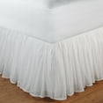thumbnail image 3 of Greenland Home 100% Cotton Voile Bed Skirt - 15 in. Drop Ruffle - White, Queen, 3 of 5