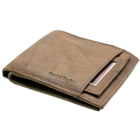 Paul & Taylor - Mens Bifold Wallet Genuine Leather Removable ID Cover Credit Card Holder New ...