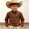 thumbnail image 2 of JAJAHO Cowboy Hippie Shirts Boys Long Sleeve Button Down Collared Casual Floral Printed Shirts For Kids 4-13Y Soft Tops, 2 of 4
