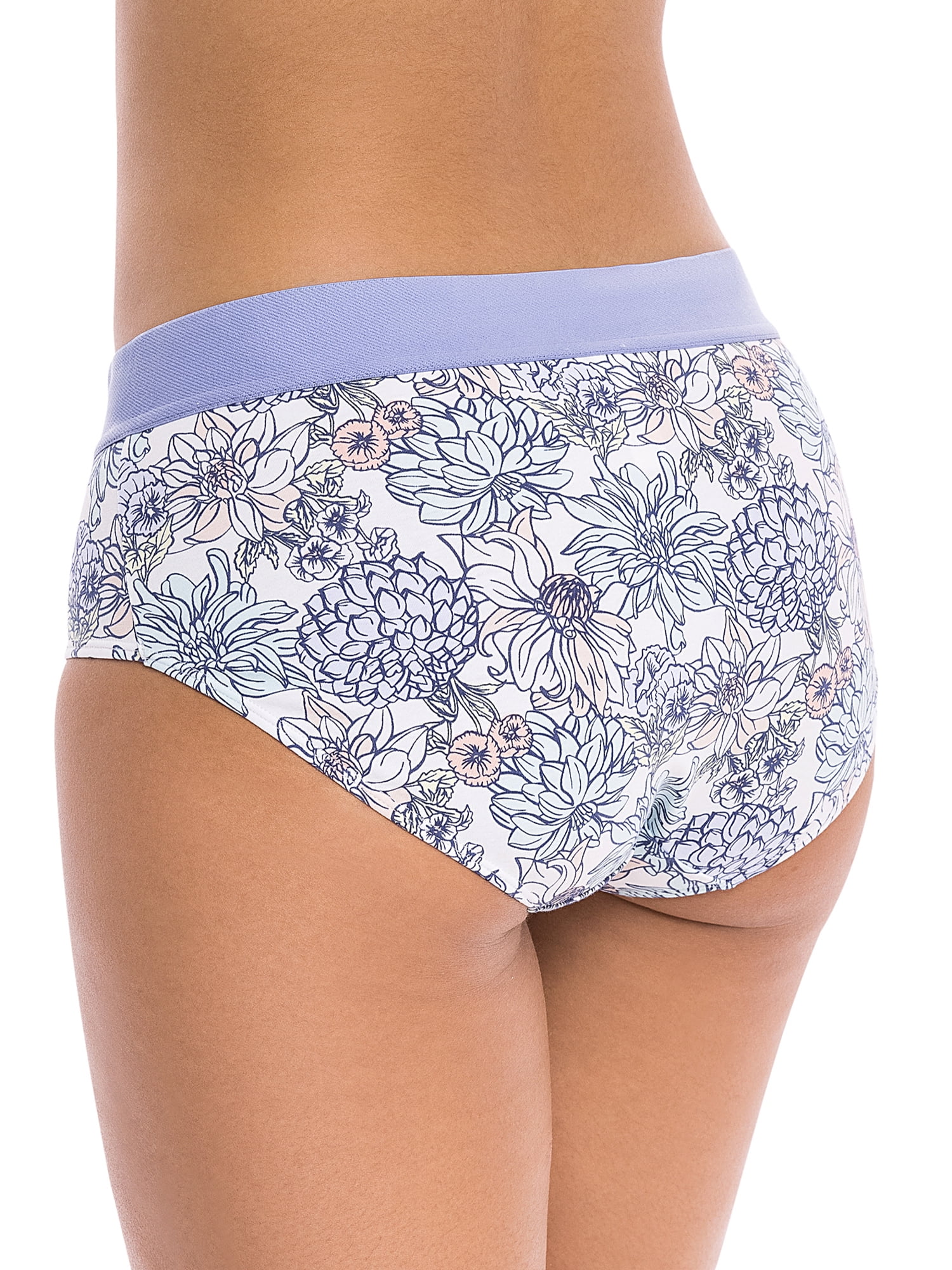 Kindly Yours Women's Cotton Hipster Panties, 3-Pack, Sizes XS to XXXL 