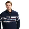 thumbnail image 3 of Men's IZOD Holiday Fair Isle Quarter-Zip Top Color: Vanilla Fair Isle Size: L, 3 of 4