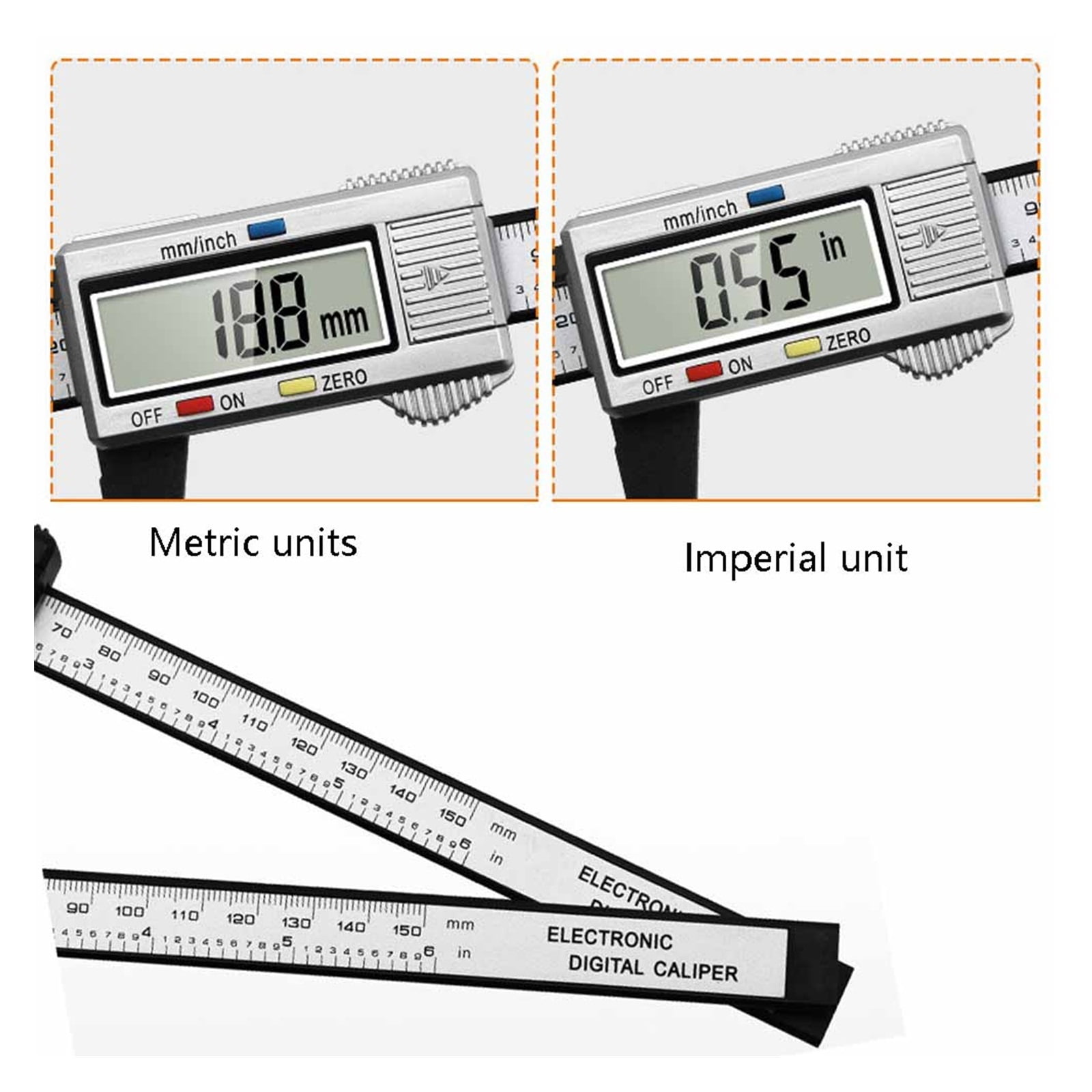 Vernier Caliper 150mm 6 Inch Electronic Digital Micrometer Carbon Fiber Non-precision Measuring Instruments Caliper ,Easy to Use