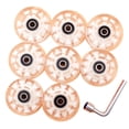 thumbnail image 2 of GLFILL 8 Pcs Roues de Patin à Roulettes Antidérapantes Lumineuses avec 1 Clé pour Accessoires de Patins à Roulettes Doubles Rouge Bleu Vert, 2 of 8