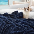 thumbnail image 5 of U by Bedsure Fleece Throw Blanket for Couch - Super Soft Cozy Blankets for Women,Girls, 50x60 inches Navy, 5 of 6
