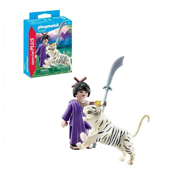 Set de Juego Playmobil Specials Plus Luchador Asiático con Tigre 6 Piezas