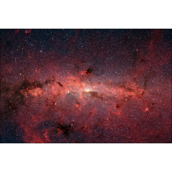 24"x36" Gallery Poster, milky way galaxy in infrared by spitzer space telescope