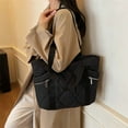 thumbnail image 6 of Large Tote Bag for Women with Zipper, Lightweight Puffy Tote Bag Quilted Shoulder Bag Handbag for Travel, Work, Gym, 6 of 10