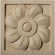 5"W x 5"H x 1"P Large Sunflower Square Rosette, Maple