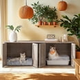 thumbnail image 1 of Mueble Arenero para Gatos, Caja de Arena para 2 Gatos, Mesa Auxiliar, 145.6 x 48.5 x 50 cm, Blanco, 1 of 5