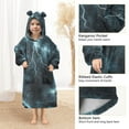 thumbnail image 3 of FORMRS Wearable Blanket Hoodie with Sleeves for Kids Cozy Flannel Sweatshirt, Lightning Pattern, 3 of 7