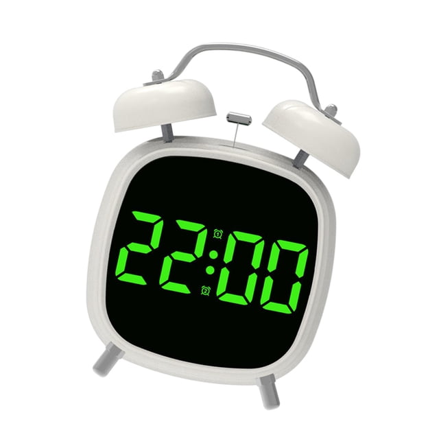 Luzkey Electronic LED Alarm Digital Alarm Clock Tabletop Clock for Office Dormitory Green