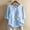 Light blue, variant on Ynynloco Womens Tops Tops for Women Casual Spring Summer Women's 3/4 Sleeve Cotton Linen Graphic Print Crewneck Vintage Blouses Tops Plus Size
